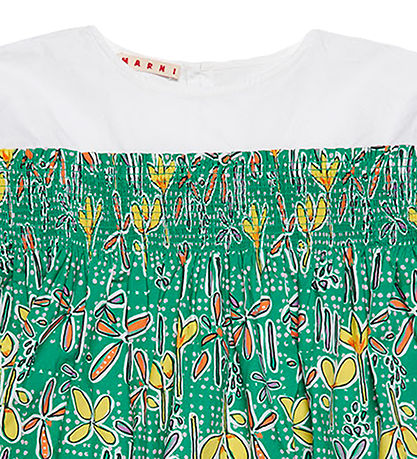 Chemisier Marni - Blanc/Vert av. Fleurs