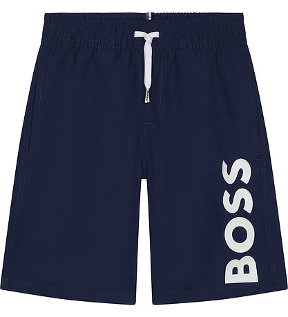 BOSS Badshorts - Navy m. Hvit