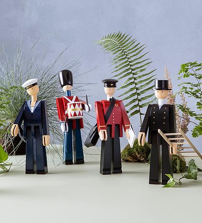 Kay Bojesen Wooden figure - Postman - 20 cm - Black/Red Kay Bojesen Wooden figure - Postman - 20 cm - Black/Red