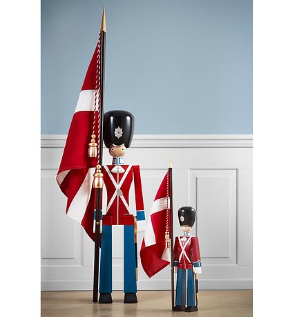 Kay Bojesen Houten figuur - Vaandeldrager - Medium - Rood/Blauw/