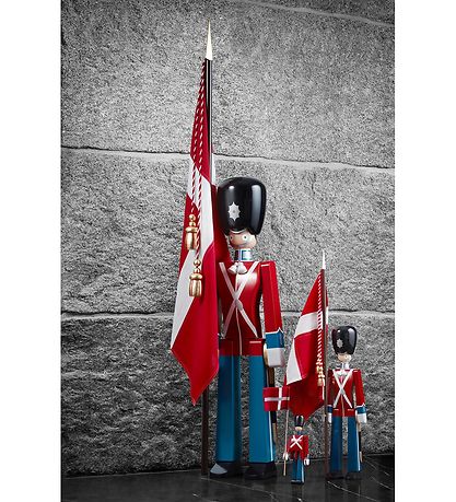 Kay Bojesen Houten figuur - Vaandeldrager - Medium - Rood/Blauw/