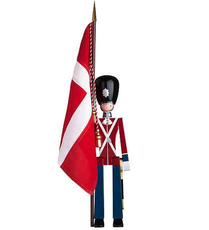 Kay Bojesen Houten figuur - Vaandeldrager - Medium - Rood/Blauw/