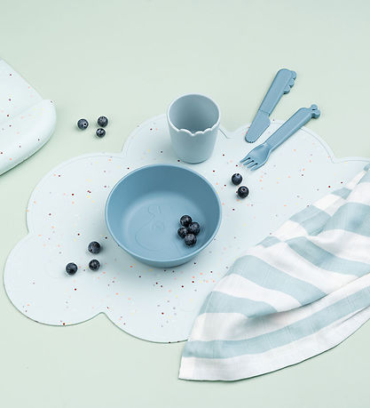 Done by Deer Placemat - Silicone - Sky - Confetti Blue Done by Deer Placemat - Silicone - Sky - Confetti Blue