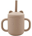 Petit Monkey Cup w. Straws - Silicone - 175 cm - Taupe
