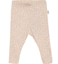 Minymo Leggings - AOP - Rib - Pink Champagne Minymo Leggings - AOP - Rib - Pink Champagne
