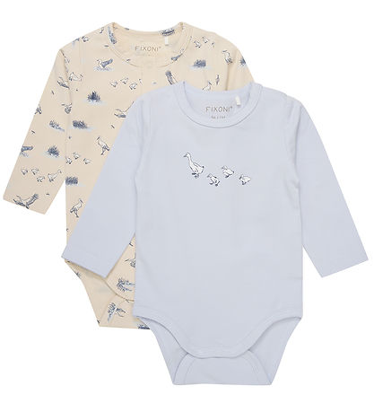 Fixoni Bodysuit l/s - 2-Pack - Gray Dawn Fixoni Bodysuit l/s - 2-Pack - Gray Dawn