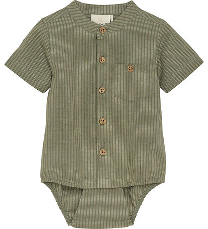 En Fant Bodysuit w. T-shirt s/s - Striped - Sea Spray w. Stripes En Fant Bodysuit w. T-shirt s/s - Striped - Sea Spray w. Stripes