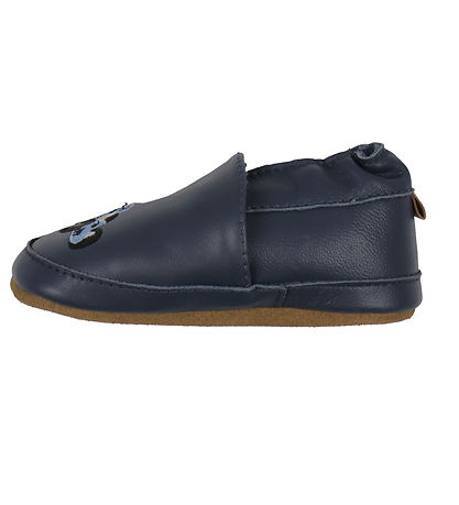 Melton Soft Sole Leather Shoes - Navy w. Racing Car