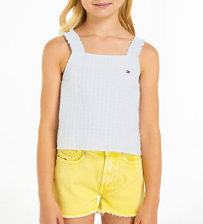 Tommy Hilfiger Top - Seersucker Gingham - White