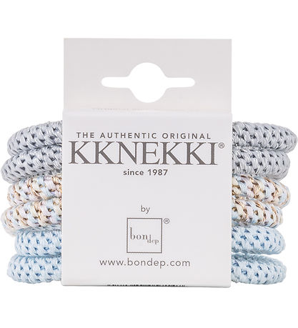 Kknekki Elastische Haarband - Slijm - 6-pack - Blauw