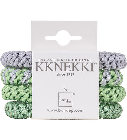 Kknekki Elastic Hair Bands - 4-Pack - Green/Blue