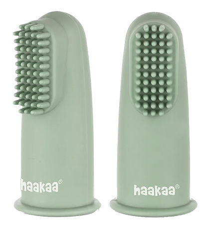 Haakaa Finger Toothbrush - 2-Pack - Pea Green Haakaa Finger Toothbrush - 2-Pack - Pea Green