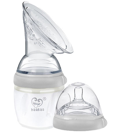 Haakaa Milchpumpe m. Flaschensauger - 160 ml - Grau Haakaa Milchpumpe m. Flaschensauger - 160 ml - Grau
