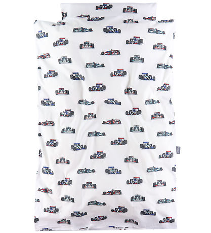 Nørgaard Madsens Bedding - Baby - White w. Racing cars Nørgaard Madsens Bedding - Baby - White w. Racing cars