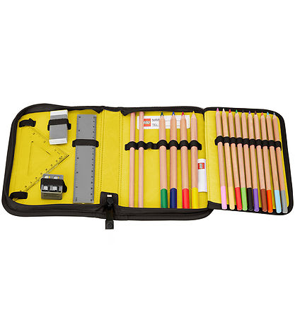 LEGO® Ninjago Pencil Case w. Contents - Black/Blue w. Print