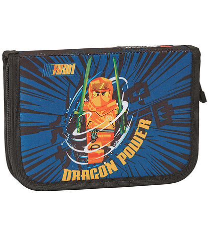 LEGO® Ninjago Pencil Case w. Contents - Black/Blue w. Print