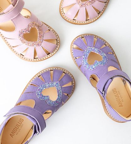 Angulus Sandals - Heart Sandal - Lilac/Confetti Glitter