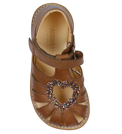 Angulus Sandals - Heart Sandal - Tan/Multi Glitter