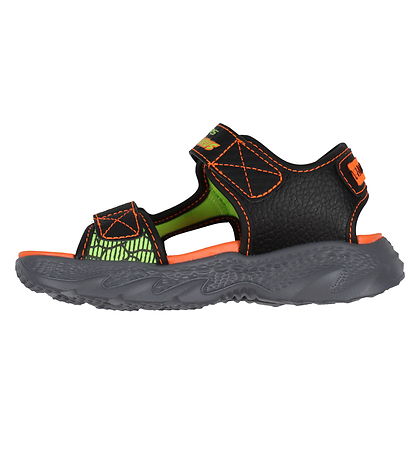 Skechers Sandalen m. Licht - Kreatur Splash - Black/Orange