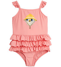 Mini Rodini Swimsuit - UV50+ - Owl - Pink Mini Rodini Swimsuit - UV50+ - Owl - Pink