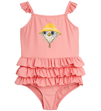 Mini Rodini Swimsuit - UV50+ - Owl - Pink Mini Rodini Swimsuit - UV50+ - Owl - Pink