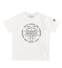 Moncler T-shirt - White w. Black Moncler T-shirt - White w. Black