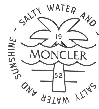 Moncler T-shirt - White w. Black Moncler T-shirt - White w. Black