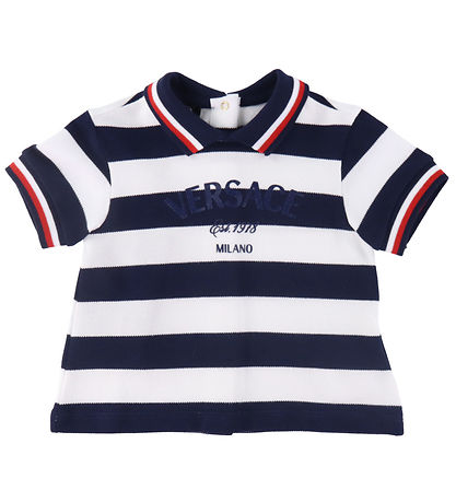 Versace Polo/Shorts - Navy/White Striped