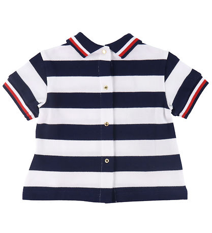 Versace Polo/Shorts - Navy/White Striped