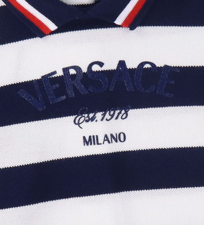 Versace Polo/Shorts - Navy/White Striped