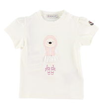 Moncler T-shirt - White/Pink w. Polar bear Moncler T-shirt - White/Pink w. Polar bear