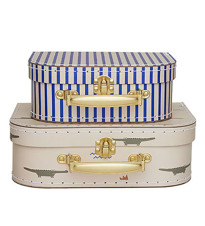 Valise en Carton OYOY - 2 pces - Crocodile & Stripe - Beige Valise en Carton OYOY - 2 pces - Crocodile & Stripe - Beige