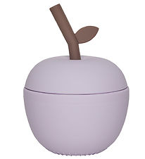 OYOY Beker m. Rietje - Appel - Silicone - Lavender OYOY Beker m. Rietje - Appel - Silicone - Lavender