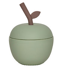 OYOY Beker m. Rietje - Appel - Silicone - Green OYOY Beker m. Rietje - Appel - Silicone - Green