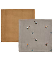 OYOY Muslinfiltar - 70x70 cm - Tukan - 2-pack - Clay/Caramel