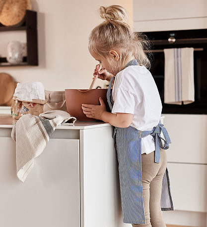 OYOY Apron - Denim - Elephant - Blue w. Stripes