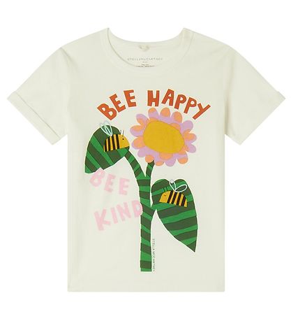 Stella McCartney Kids T-Shirt - Wit m. Bloem