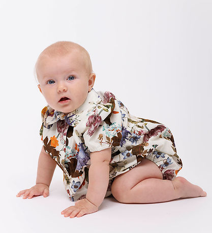 Christina Rohde Summer Romper - White w. Flowers Christina Rohde Summer Romper - White w. Flowers