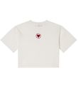 Stella McCartney Kids T-paita - Rajattu - Valkoinen M. Sydän Stella McCartney Kids T-paita - Rajattu - Valkoinen M. Sydän