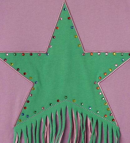 Stella McCartney Kids Kleid - Lila/Grün m. Strassstein/Fransen