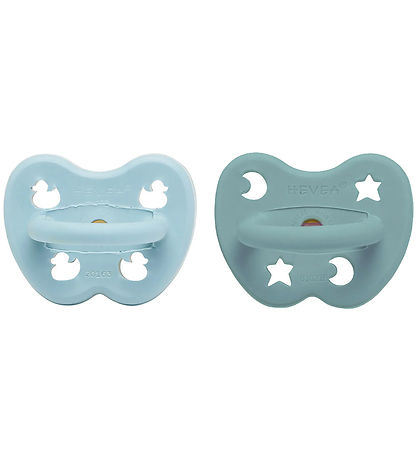 Hevea Pacifiers - 3-36 Mths. - 2-Pack - Natural Rubber - Ocean/C