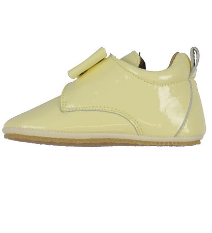 Wheat Soft Sole Leather Shoes - Bow - Patent leather shoes w. Bo