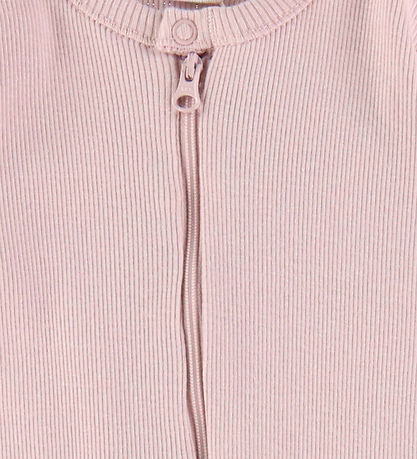 Joha Jumpsuit w. Feet - Rib - Dusty Pink