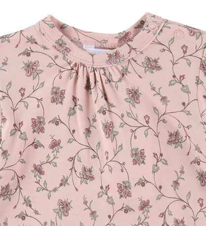 Joha Blouse - Bamboo - Dusty Pink w. Flowers