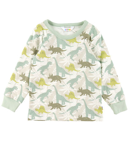 Joha Pyjama Set - Off White/Dusty Green w. Dino