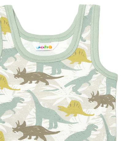 Joha Onderhemd - Off White/Dusty Groen m. Dino Joha Onderhemd - Off White/Dusty Groen m. Dino