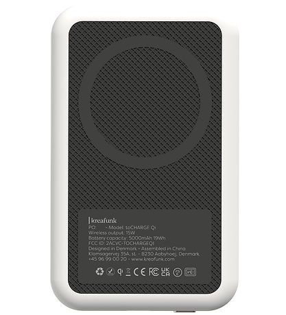 Batterie Externe Kreafunk - pour CHANGER QI - Blanc - 5 000 mAh Batterie Externe Kreafunk - pour CHANGER QI - Blanc - 5 000 mAh