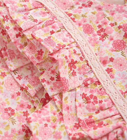 Minymo Jurk - Roze Dogwood m. Bloemen
