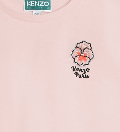 Kenzo T-shirt - Beskuren - Beslöjad Rosa m. Blomma Kenzo T-shirt - Beskuren - Beslöjad Rosa m. Blomma