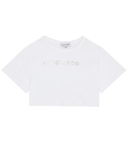 Little Marc Jacobs T-shirt - Cropped - White w. Silver